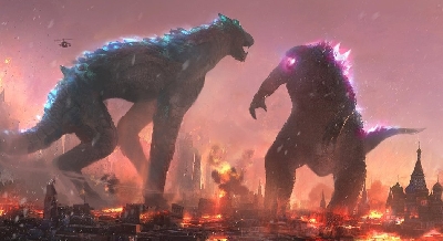 Early Godzilla x Kong (2024) concept artwork by Matt Allsopp!