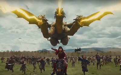 GMK King Ghidorah Battles Samurai & Zombies in New Ad