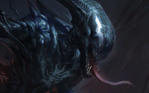 Venom Symbiote bonds with Alien Xenomorph in epic fan art!
