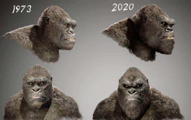 Visual comparison of the new Kong from Godzilla vs. Kong (2020) and Skull Island!