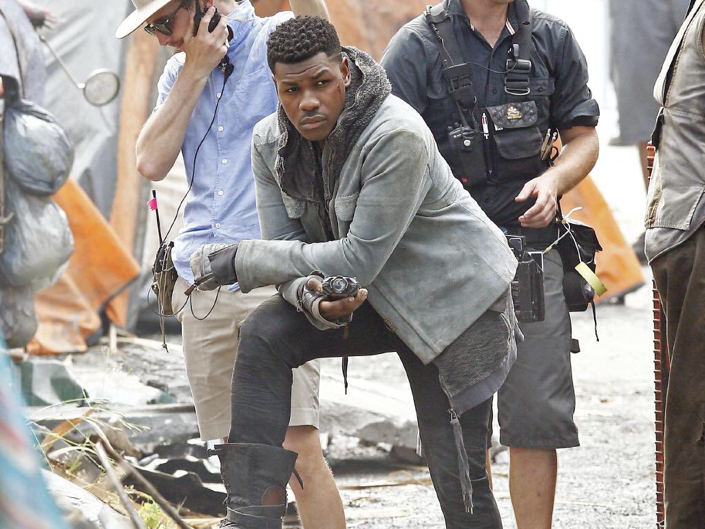 John Boyega on set of Pacific Rim: Maelstrom