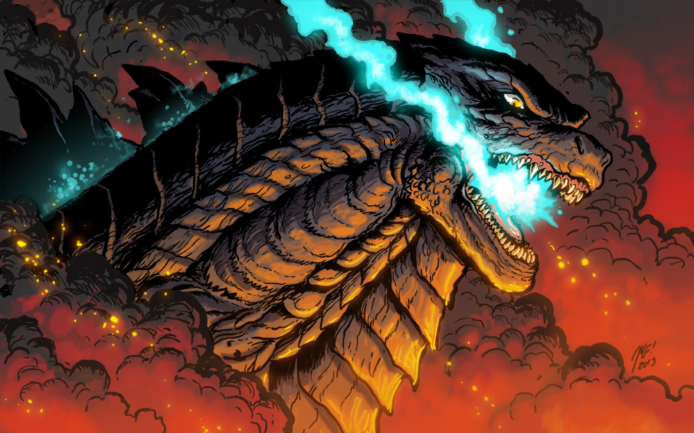 "The Destroyer Of Worlds" New Art by Matt Frank Godzilla Fan Artwork