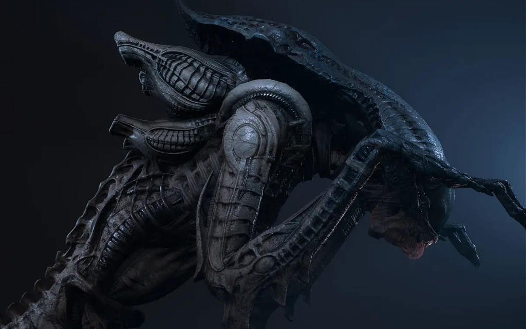 Aliens: Dark Descent Jockey Xenomorph concept art by Tamás Kerti ...