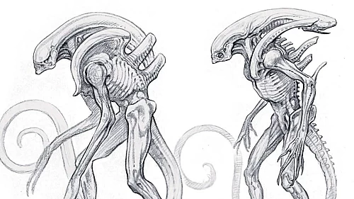 Early Alien: Earth concept art saw the Xenomorph as an agile climber!