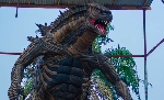 Nigerians built a 24-foot tall Godzilla statue out of recycled tires!