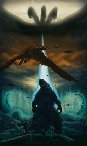 Godzilla,mothra,rodan and king ghidorah art