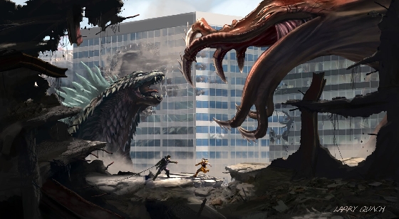 Possible Godzilla 2014 Monster Battle Storyboard Artwork