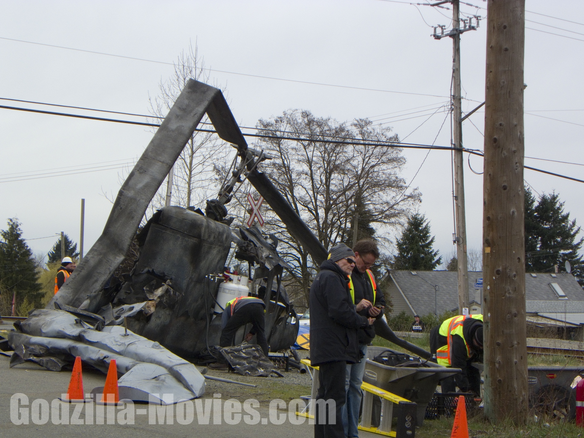 Workers on Godzilla 2014 Set