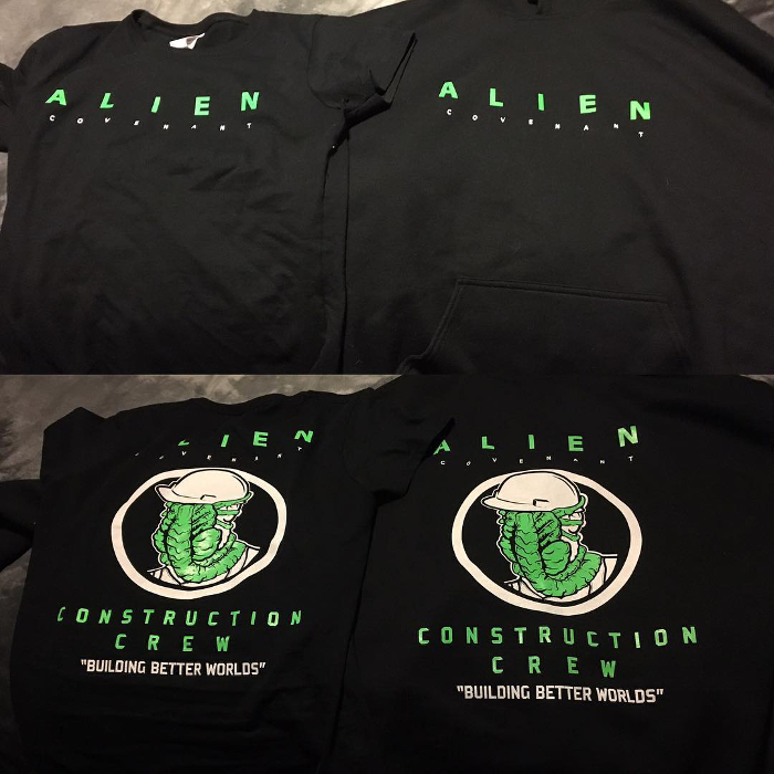 Alien: Covenant construction crew shirts