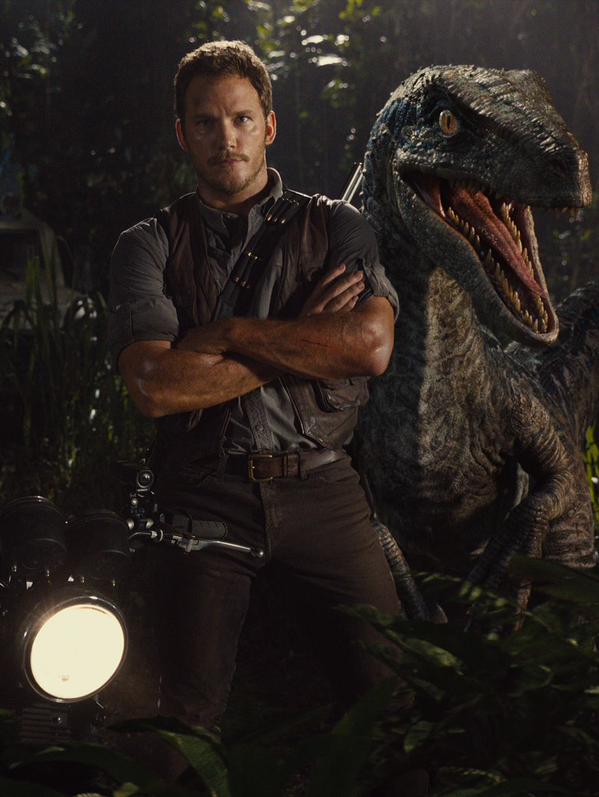 Chris Pratt and Animatronic Raptor