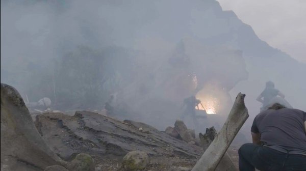 Explosions on the set of Kong: Skull Island