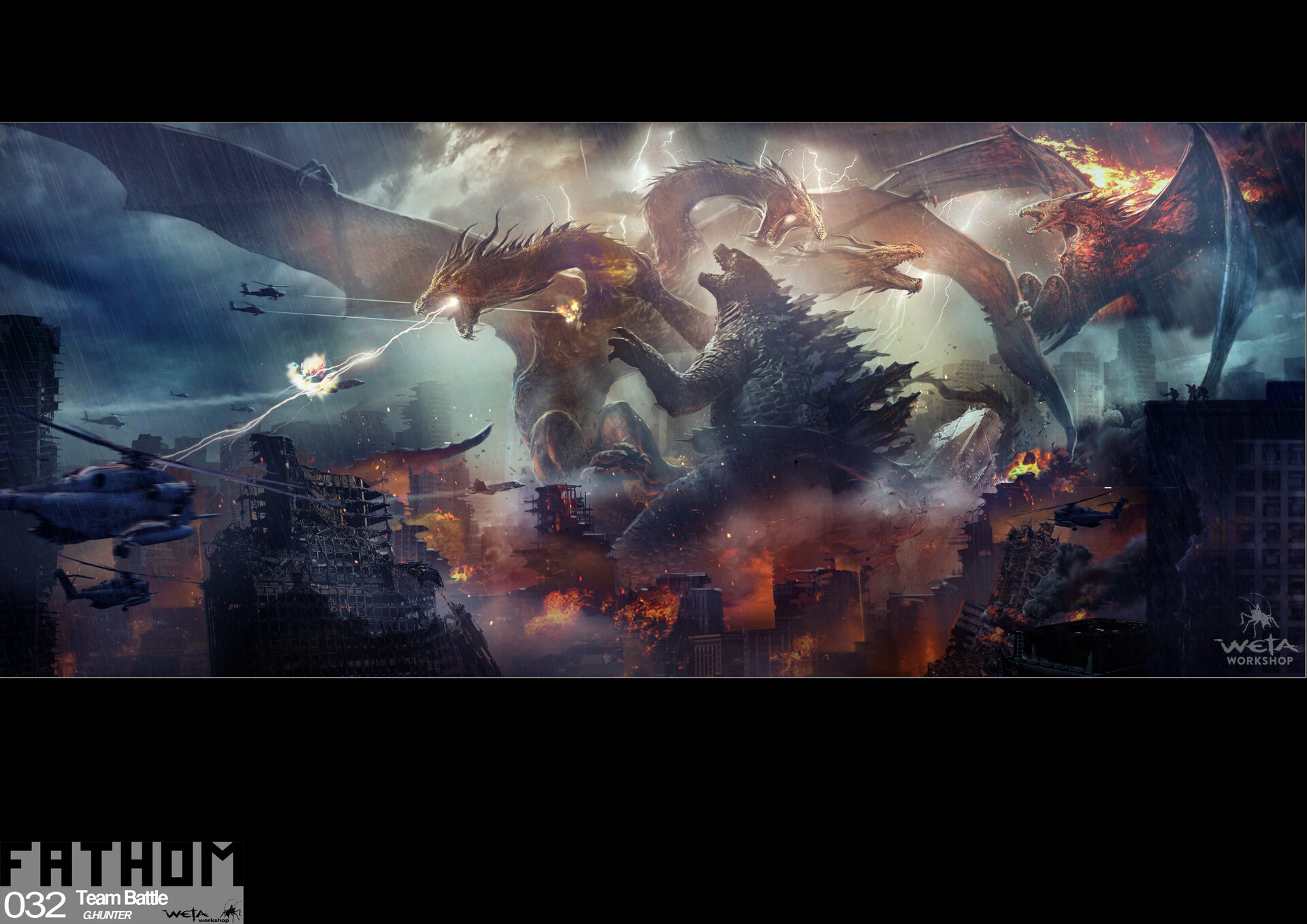 Godzilla 2 concept art by WETA