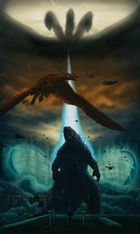 Godzilla,mothra,rodan and king ghidorah art