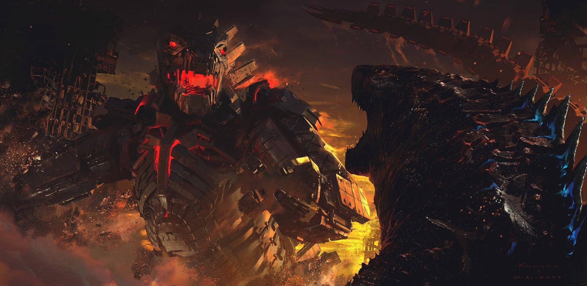 Godzilla vs. Mechagodzilla concept art by Matt Allsopp - A Godzilla vs. Kon...