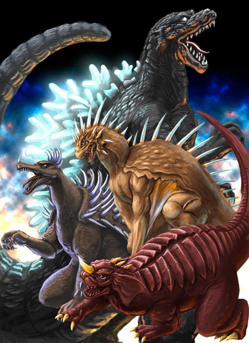 Godzilla, Varan, Anguirus and Baragon