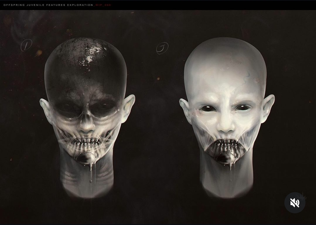 Juvenile Offspring concept by Dane Hallett (Alien: Romulus Concept 