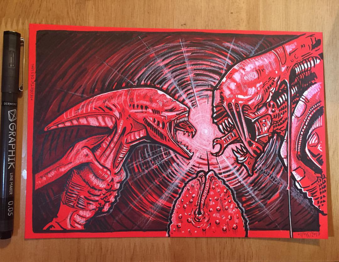 NeuroticDesign Alien Artwork - Plenty More at Instagram Link :)