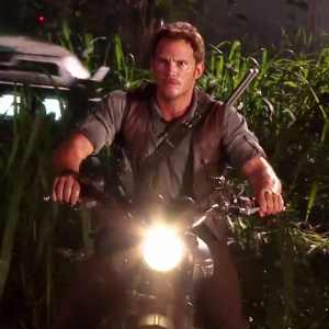 Chris Pratt Rides Through the Jungle of Isla Nublar in New Behind-The-Scenes Video!