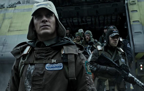 Is this David 8 walking off the lander with the Covenant crew?