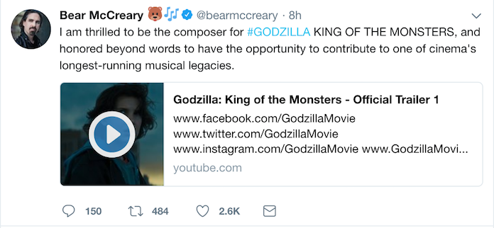 Godzilla: KOTM Composer Announced.