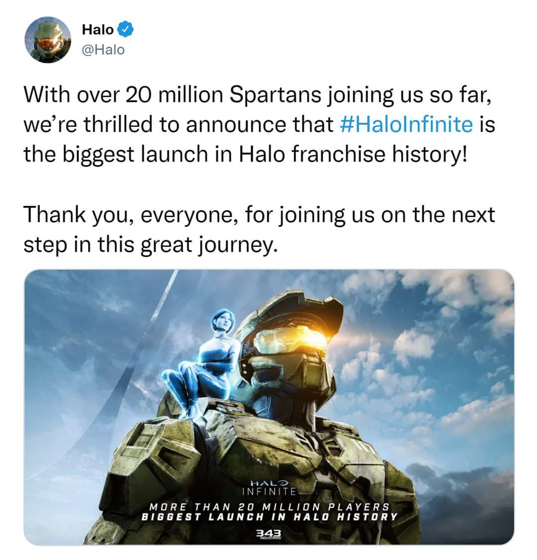 Halo on X: With over 20 million Spartans joining us so far, we're