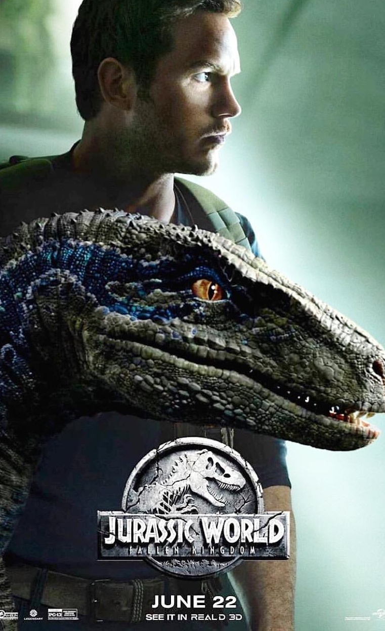 Owen And Blue Cover New Jurassic World Fallen Kingdom Poster