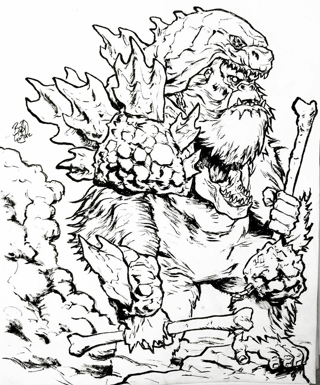 Kong kills Godzilla: New Godzilla vs. Kong fan art depicts Kong as the
